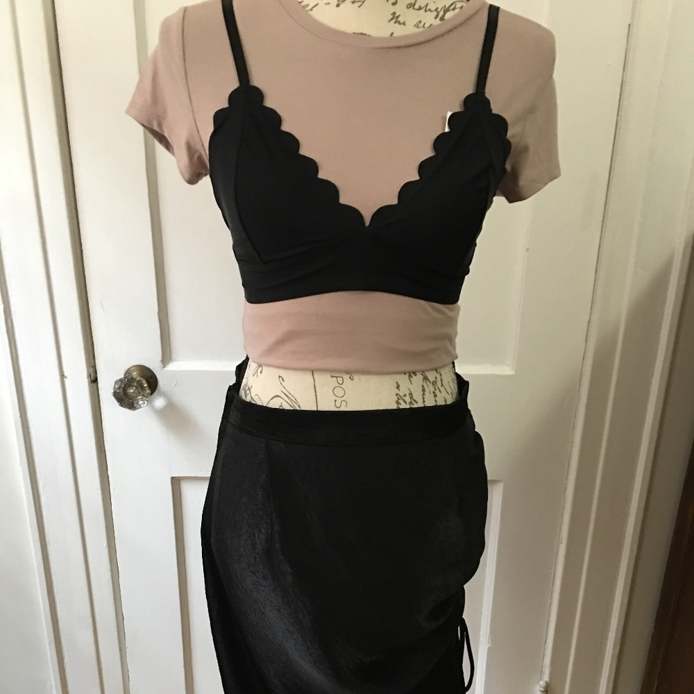 Charlotte Russe Black Asymmetrical Skirt